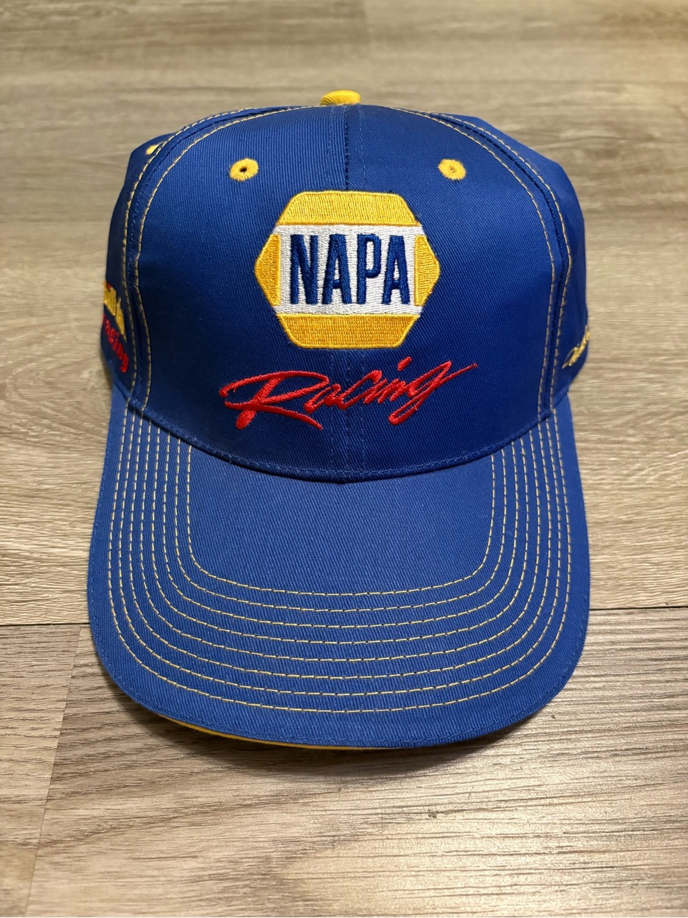 Nascar NAPA Racing Blue and Yellow Patch Hat with Red Script